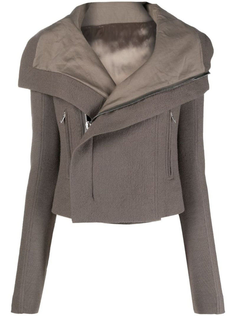 Brown Wide-collar Virgin Wool Jacket