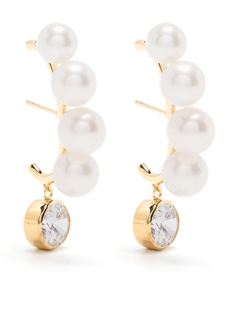 Gold Vermeil Crumbs Pearl and Crystal Earrings