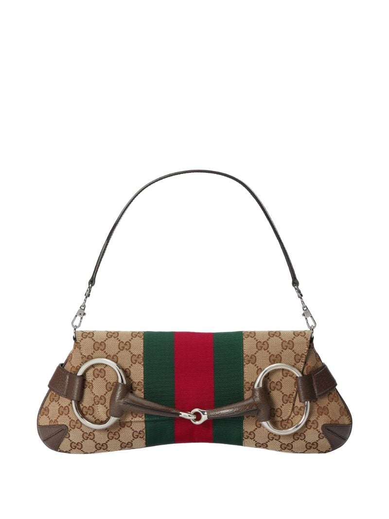 Neutral Horsebit Chain Medium Shoulder Bag