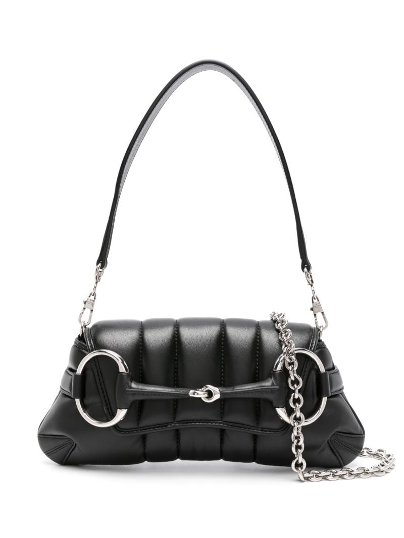 Black Horsebit Chain Small Leather Shoulder Bag