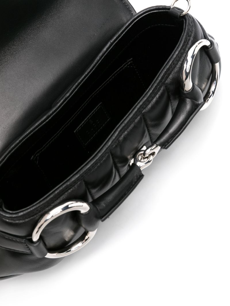 Black Horsebit Chain Small Leather Shoulder Bag