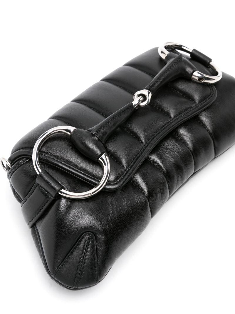 Black Horsebit Chain Small Leather Shoulder Bag