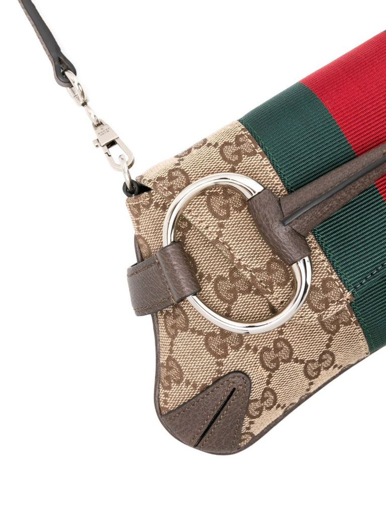 Neutral Horsebit Chain Small Shoulder Bag