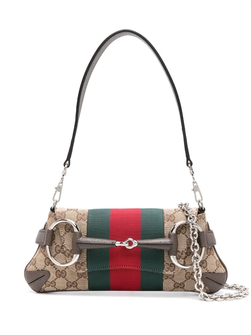 Neutral Horsebit Chain Small Shoulder Bag