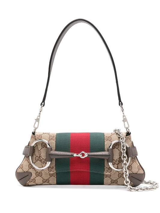 Neutral Horsebit Chain Small Shoulder Bag