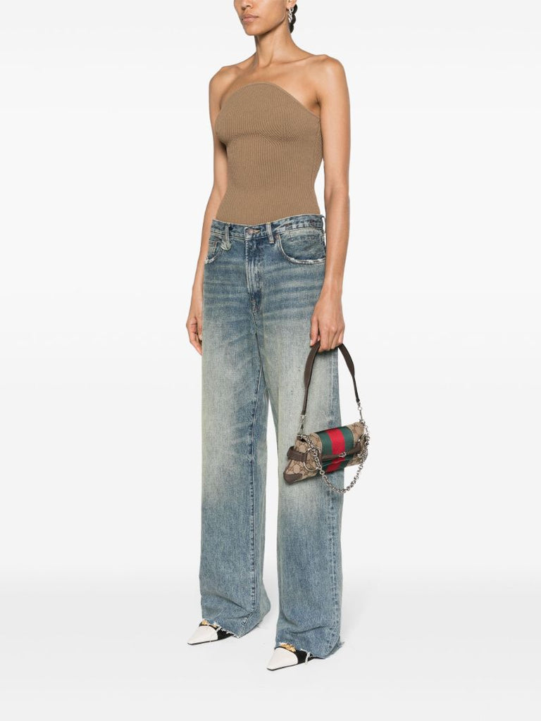 Neutral Horsebit Chain Small Shoulder Bag