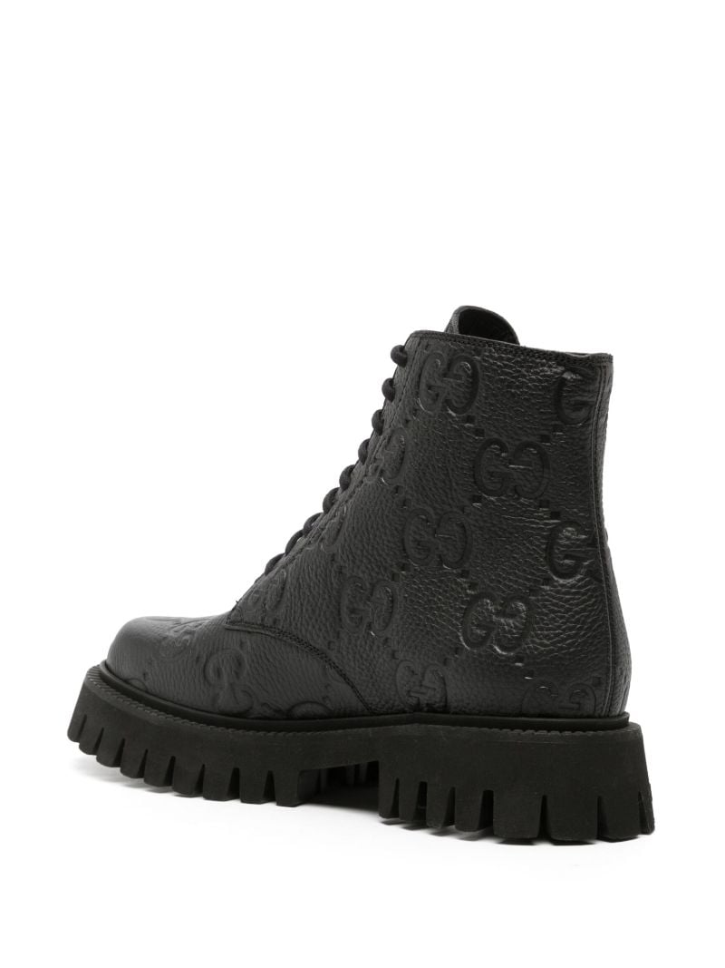 Black Gg Leather Ankle Boots