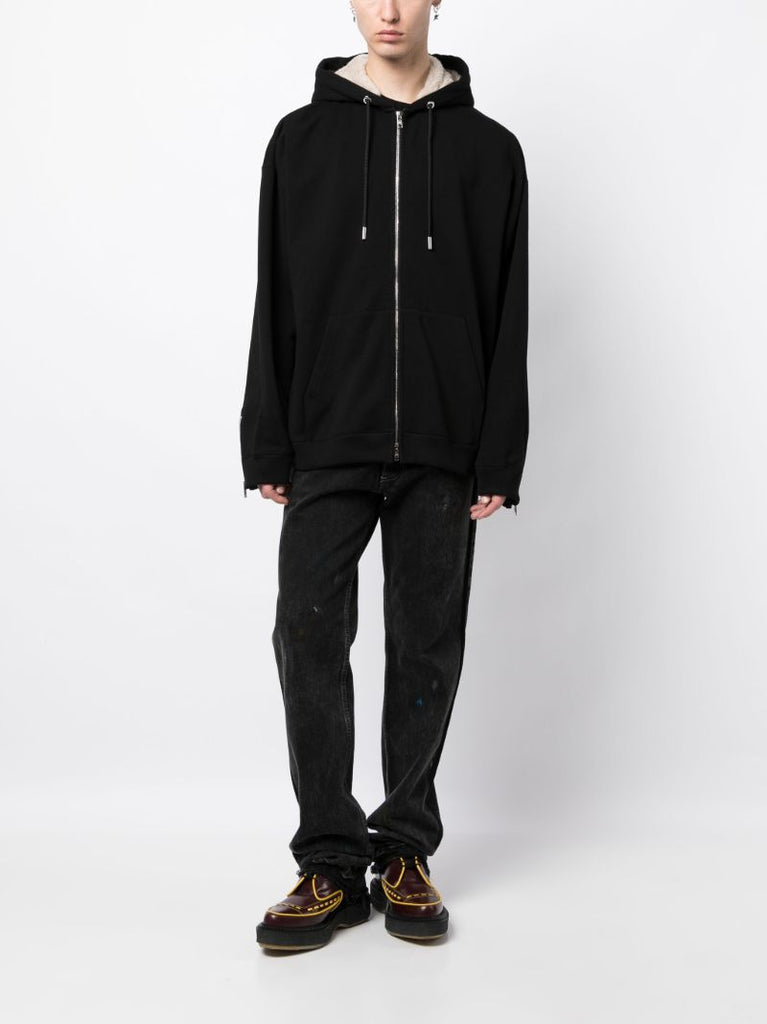 Black Skull AppliquÃ_x0083_Â© Zip-up Hoodie
