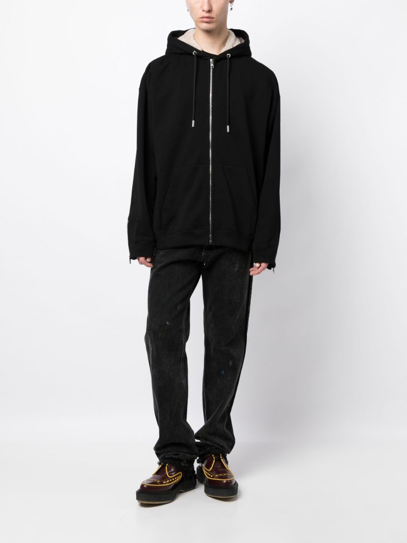 Black Skull AppliquÃ_x0083_Â© Zip-up Hoodie