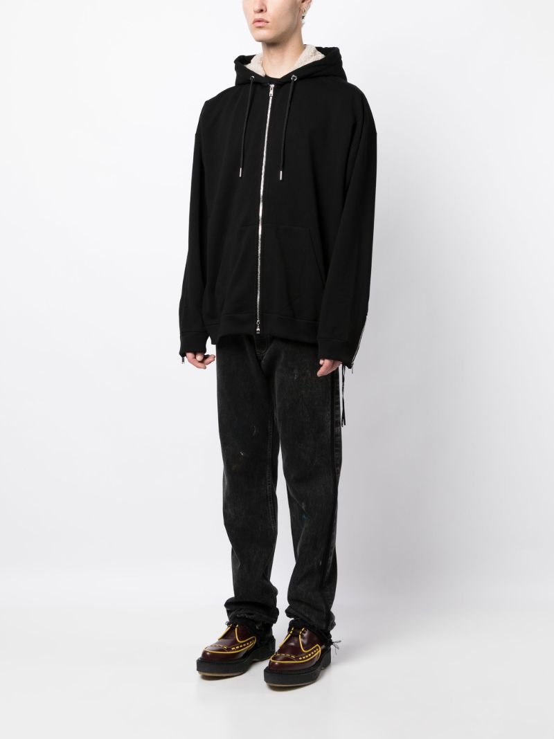 Black Skull AppliquÃ_x0083_Â© Zip-up Hoodie