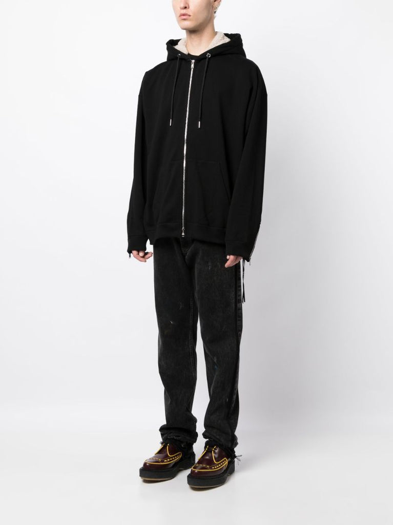 Black Skull AppliquÃ_x0083_Â© Zip-up Hoodie