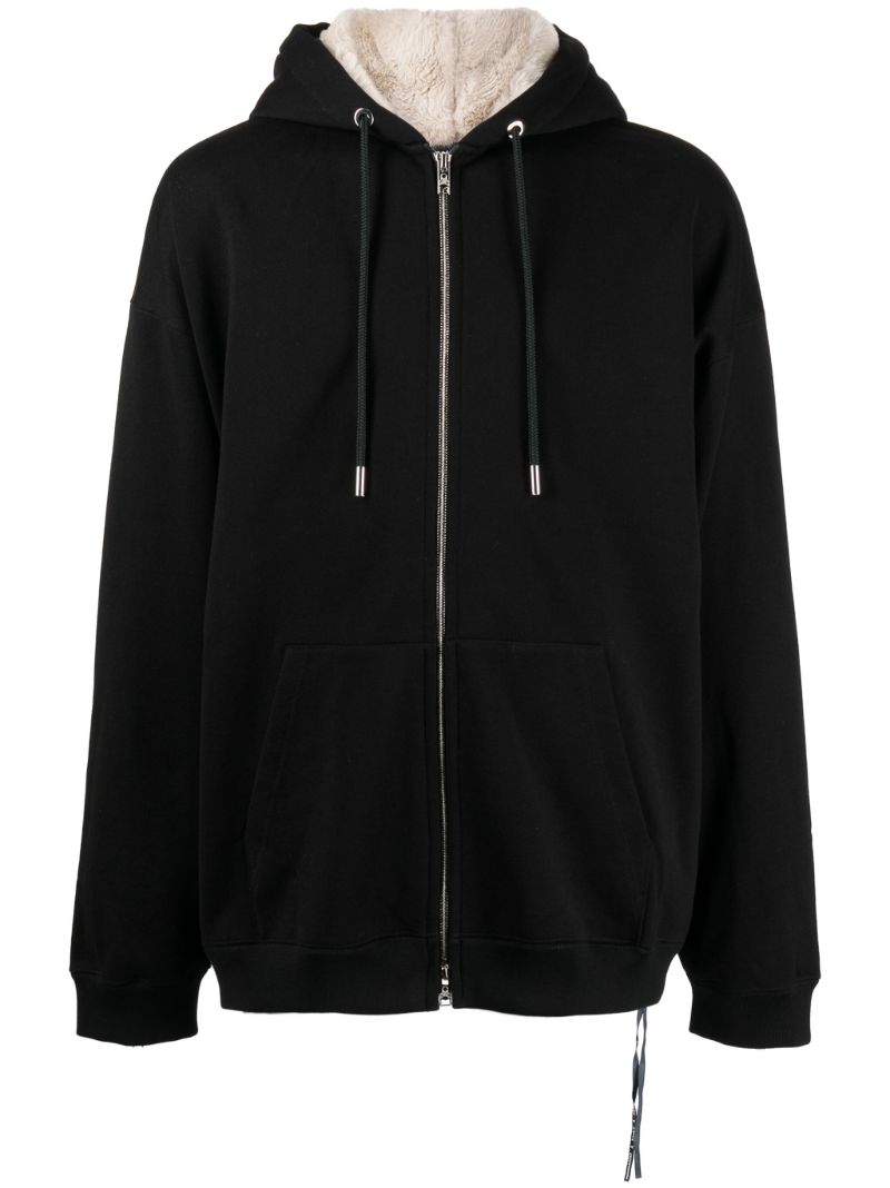 Black Skull AppliquÃ_x0083_Â© Zip-up Hoodie