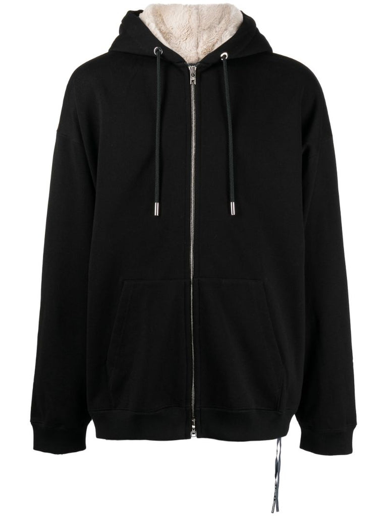 Black Skull AppliquÃ_x0083_Â© Zip-up Hoodie