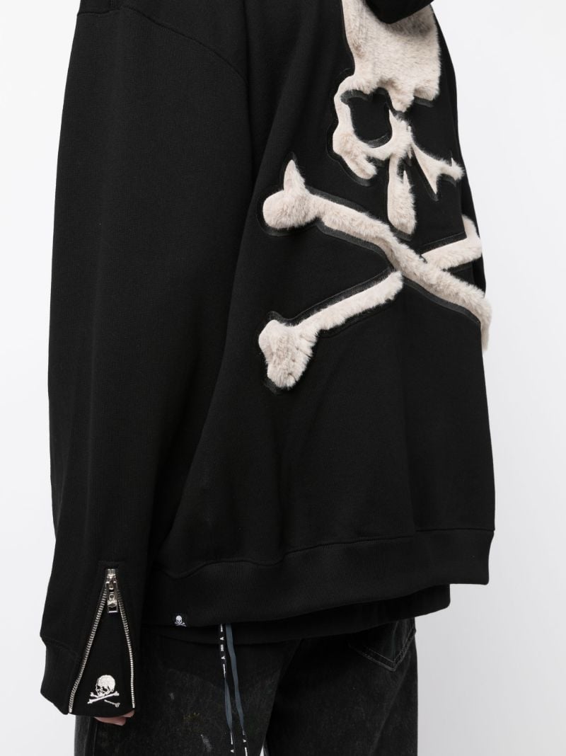 Black Skull AppliquÃ_x0083_Â© Zip-up Hoodie