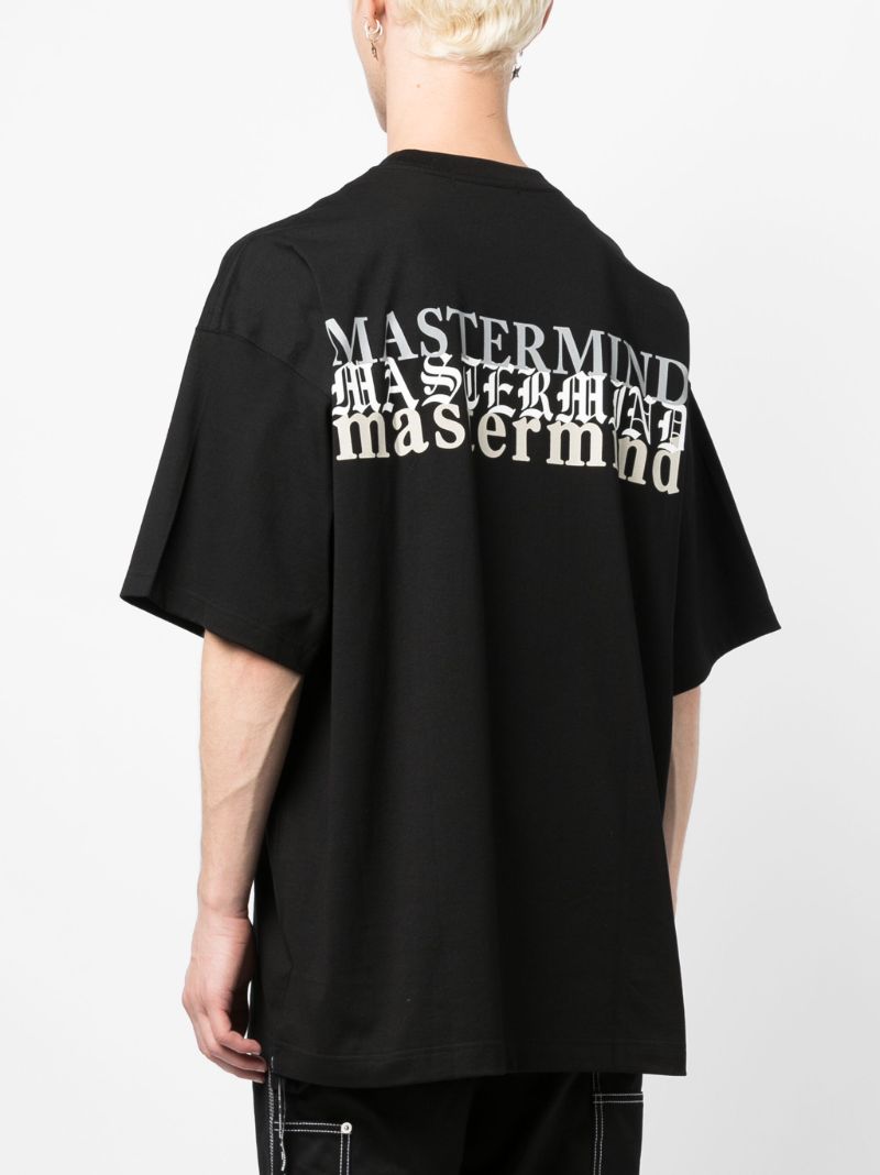 Black Skull Print Cotton T-shirt