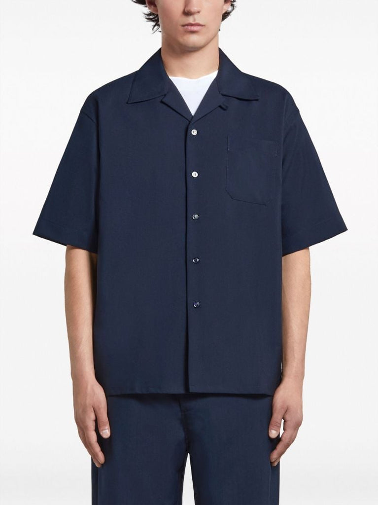 Blue Virgin-wool Shirt