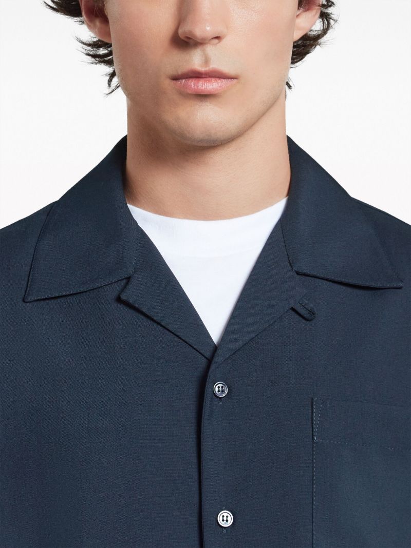 Blue Virgin-wool Shirt