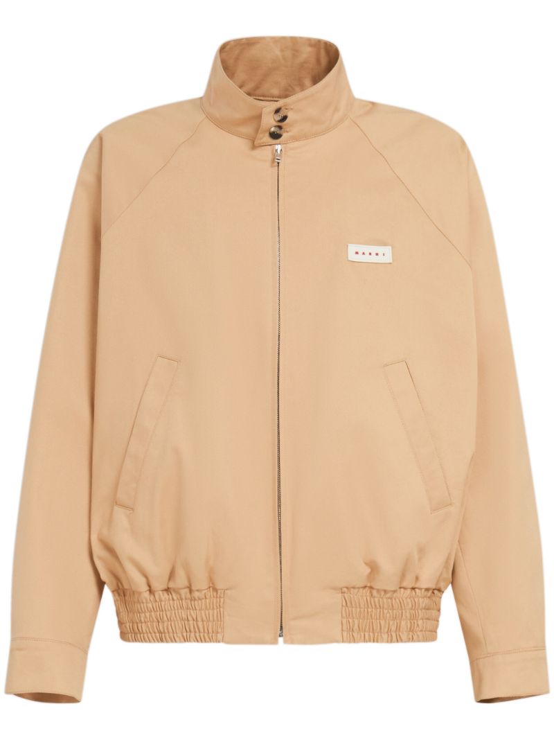 Neutral Cotton Bomber Jacket