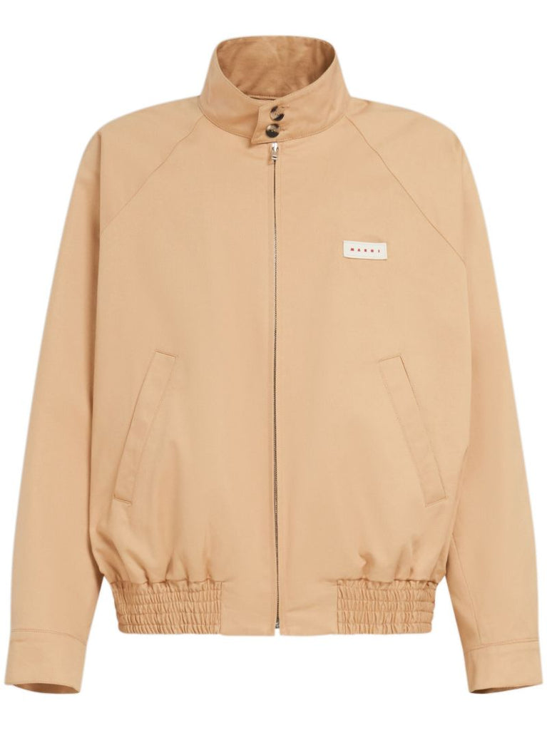 Neutral Cotton Bomber Jacket