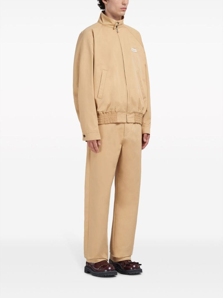 Neutral Cotton Bomber Jacket