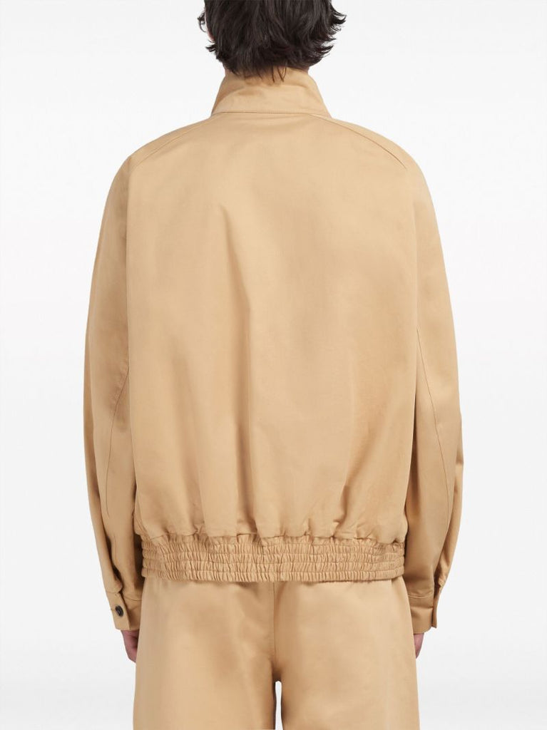 Neutral Cotton Bomber Jacket