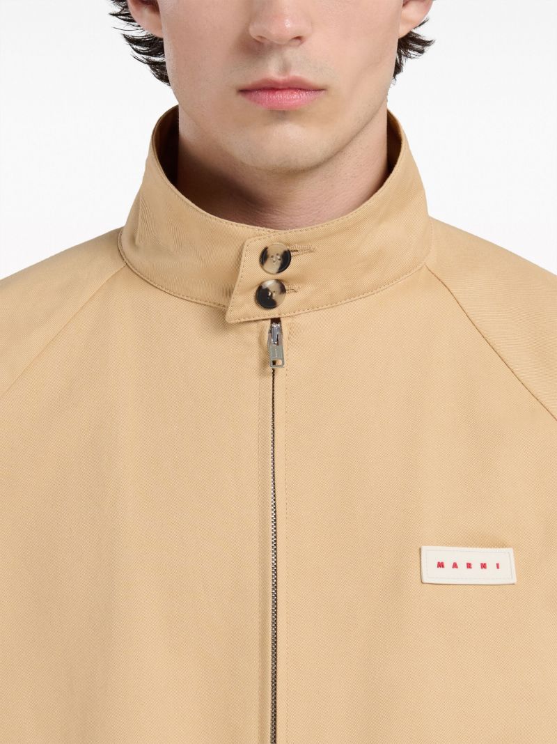Neutral Cotton Bomber Jacket