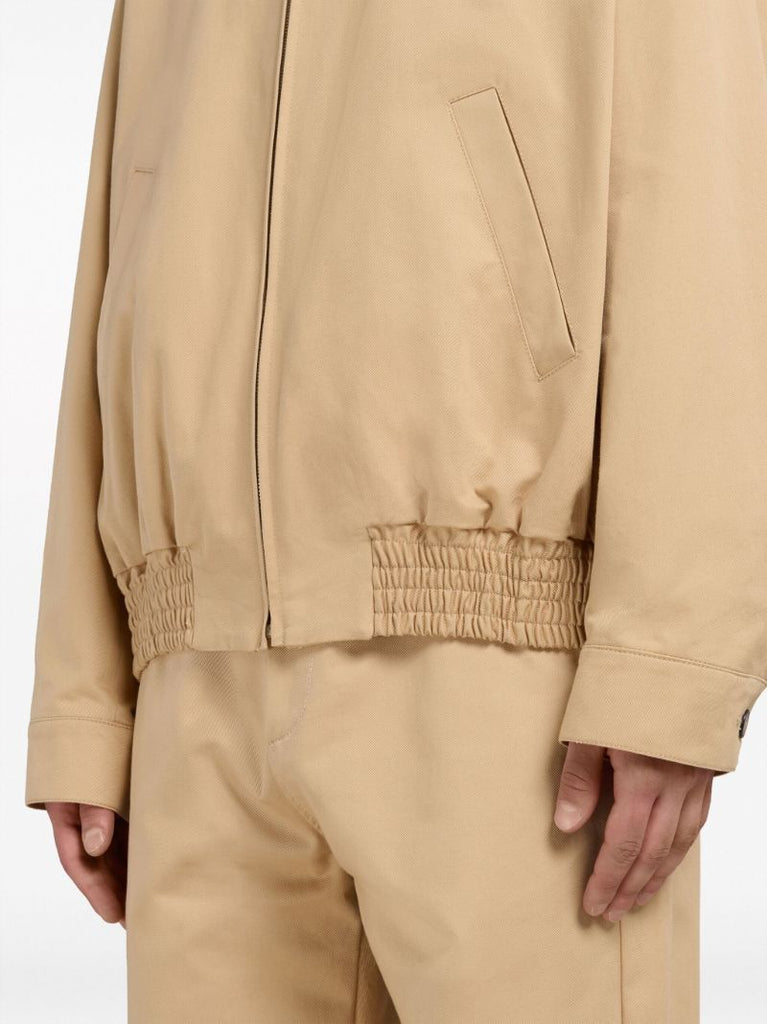 Neutral Cotton Bomber Jacket