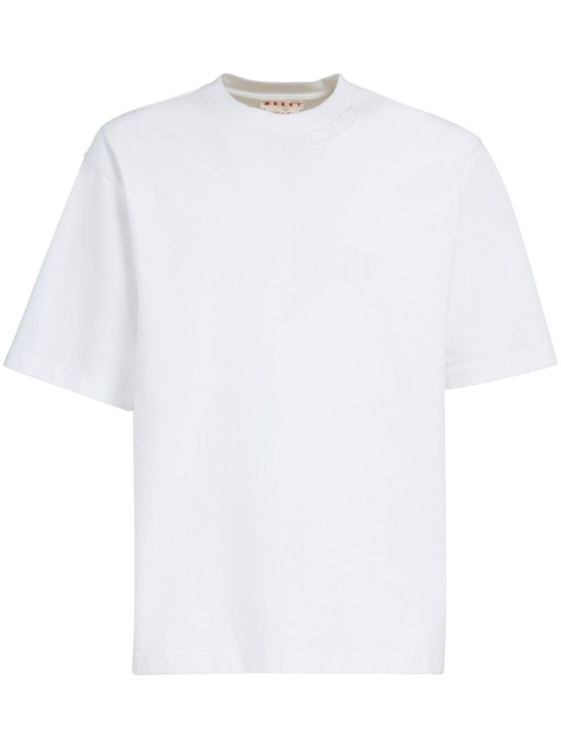 White Logo-patch Cotton T-shirt