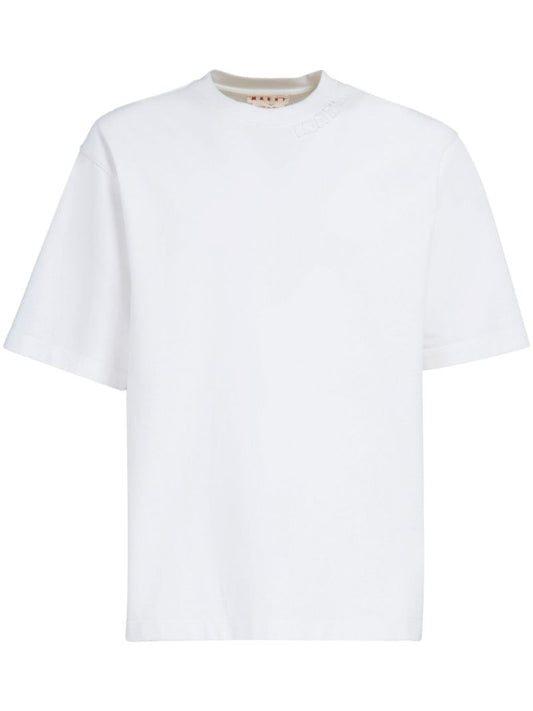 White Logo-patch Cotton T-shirt