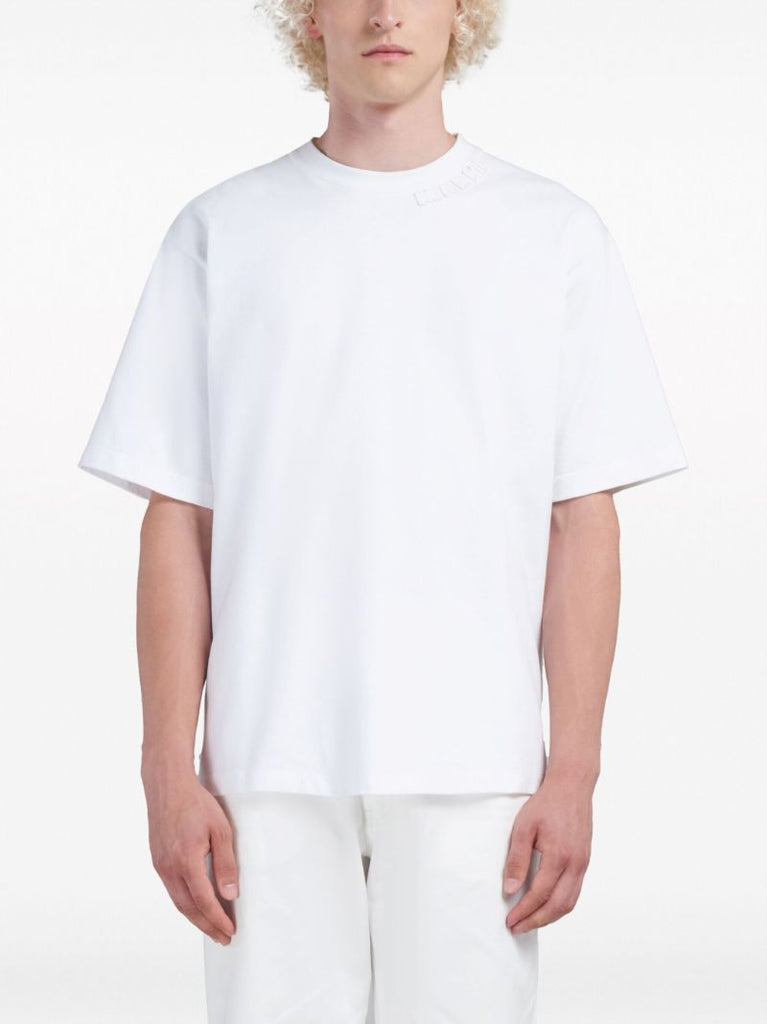 White Logo-patch Cotton T-shirt