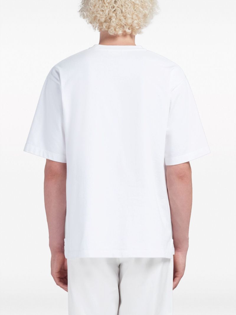White Logo-patch Cotton T-shirt
