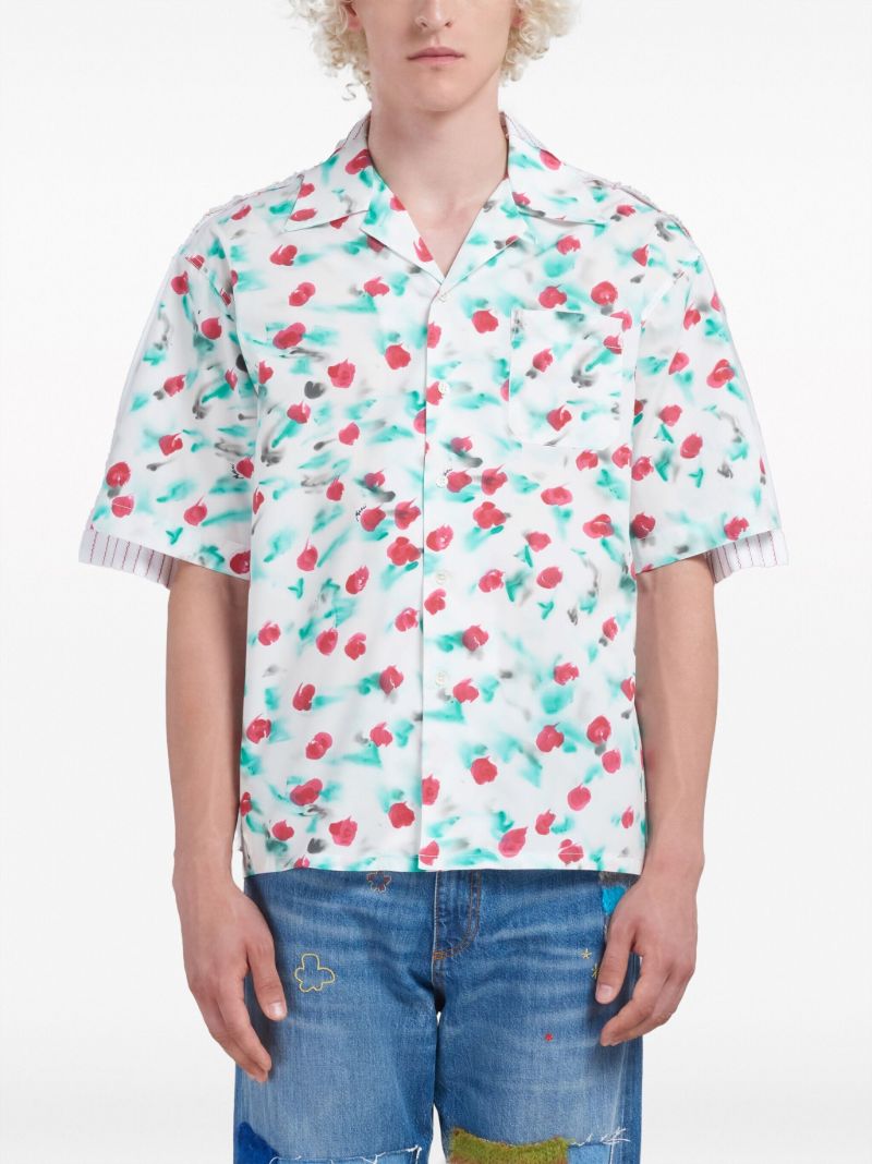 Green Cotton Short-sleeve Shirt