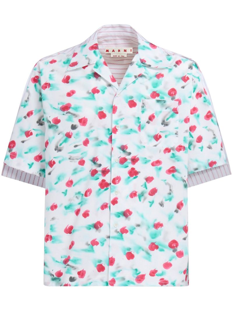 Green Cotton Short-sleeve Shirt