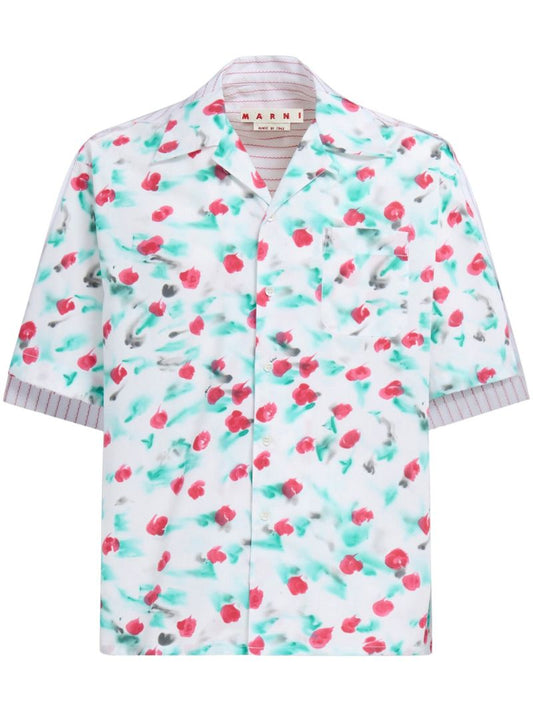 Green Cotton Short-sleeve Shirt