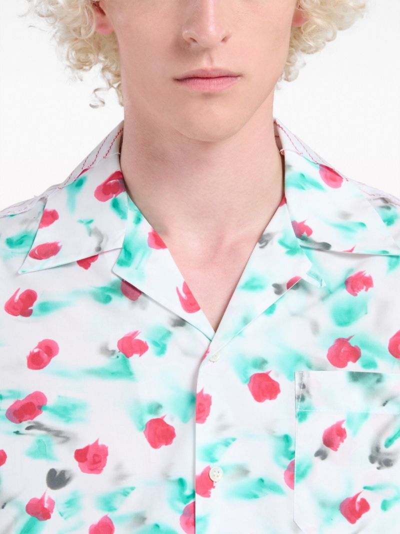 Green Cotton Short-sleeve Shirt