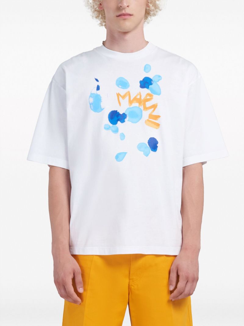 White Logo-print Cotton T-shirt