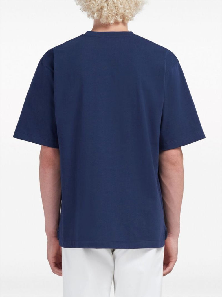 Blue Logo-patch Cotton T-shirt