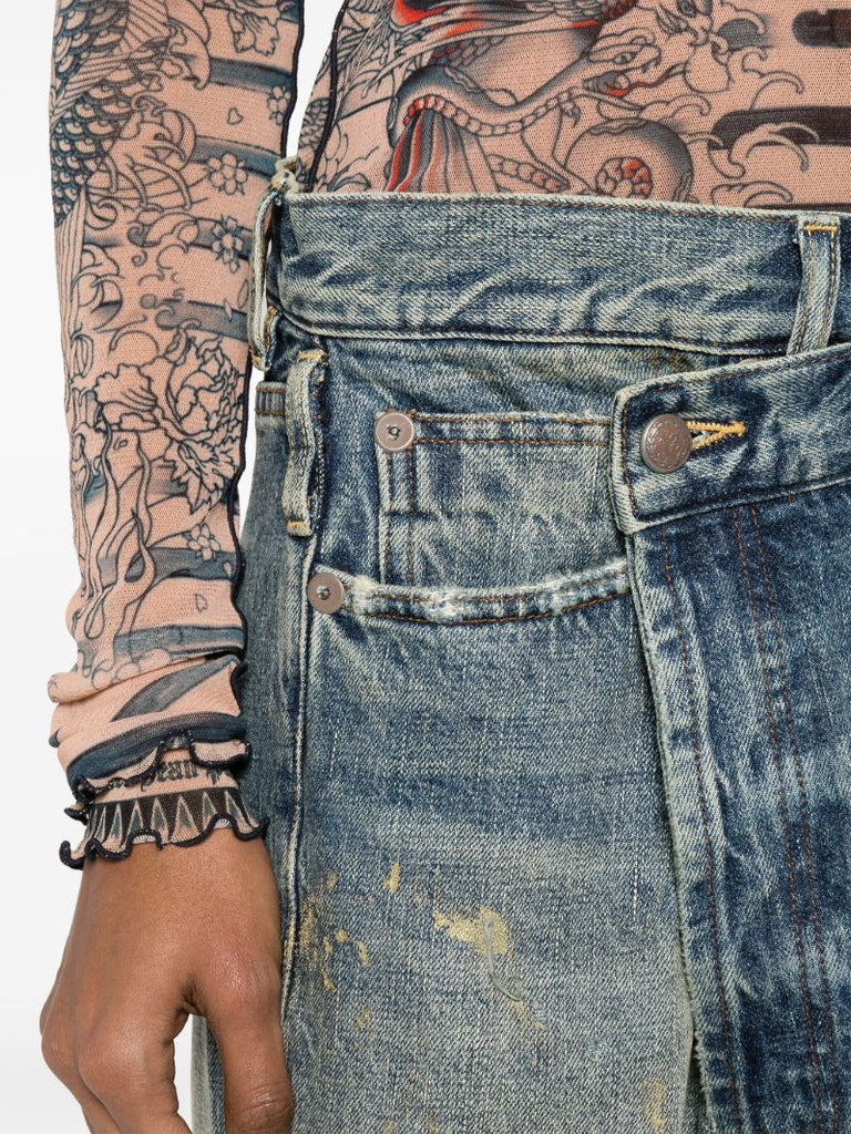 Blue Crossover Straight-leg Jeans