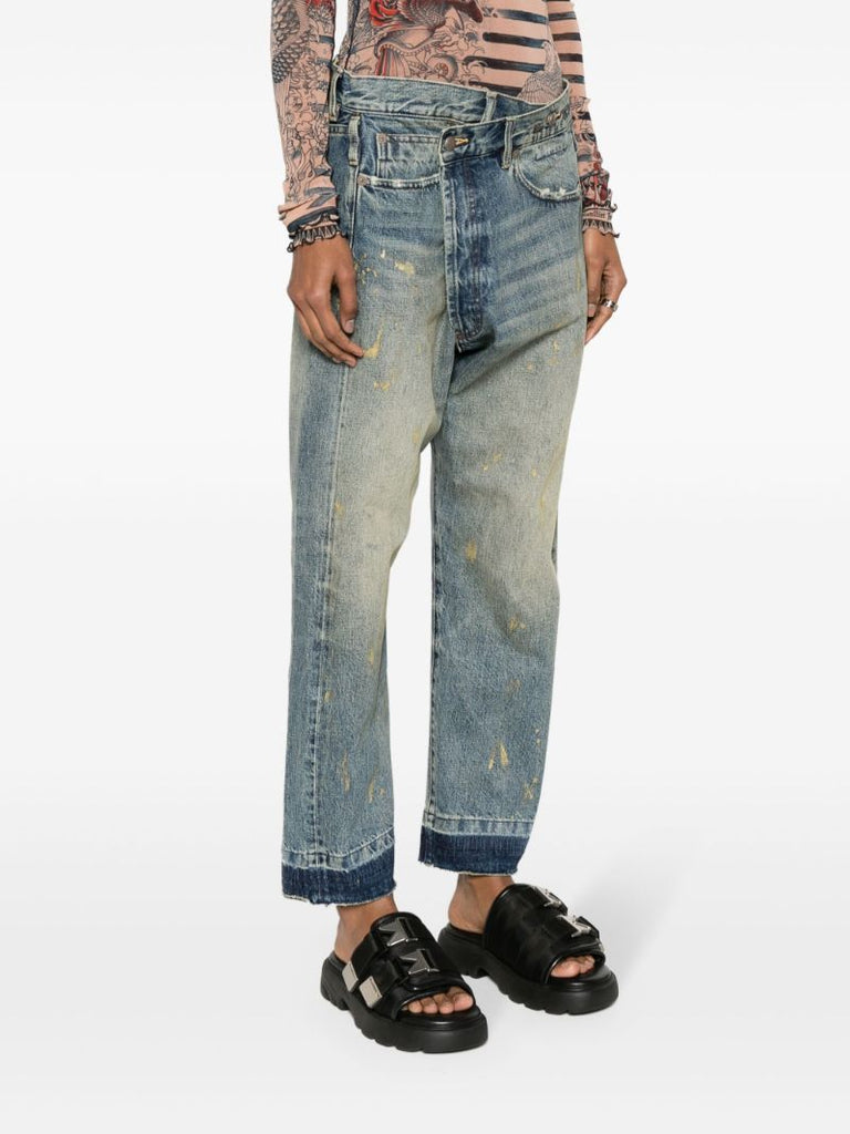 Blue Crossover Straight-leg Jeans