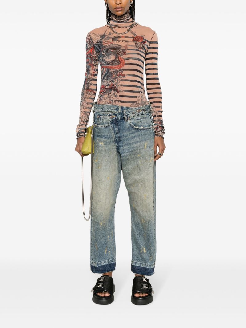 Blue Crossover Straight-leg Jeans
