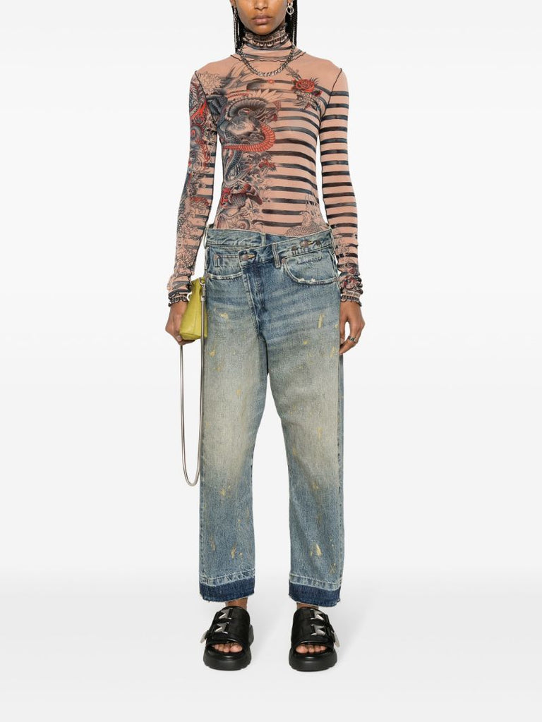 Blue Crossover Straight-leg Jeans