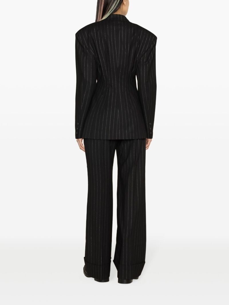 Black Ottavia Pinstripe Hourglass Blazer