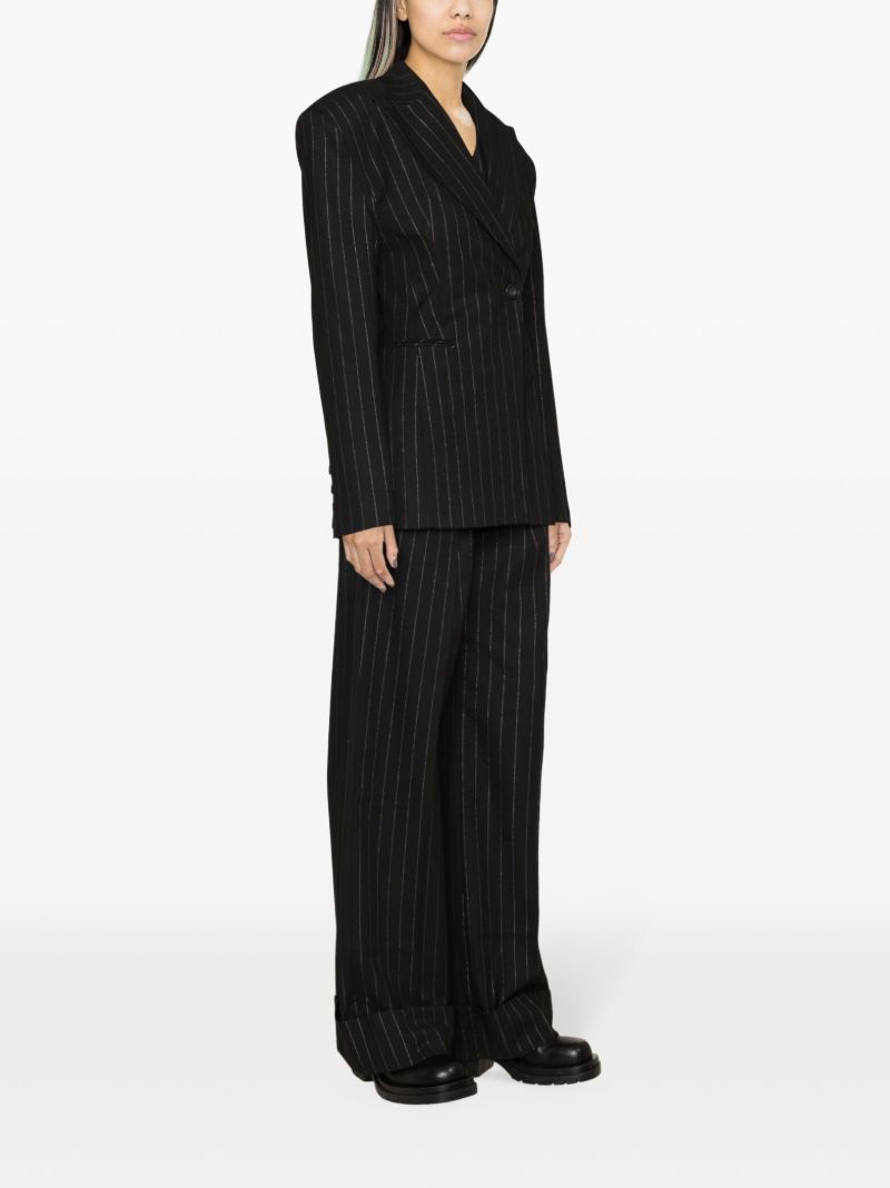 Black Ottavia Pinstripe Hourglass Blazer