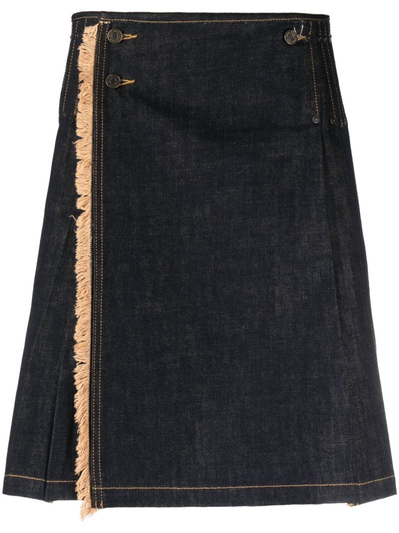 Blue Flared Denim Kilt