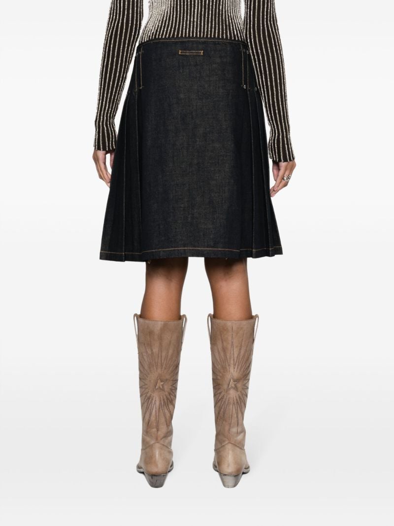 Blue Flared Denim Kilt