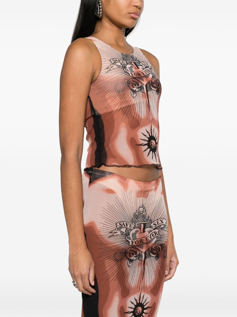 Neutral Graphic-print Tank Top