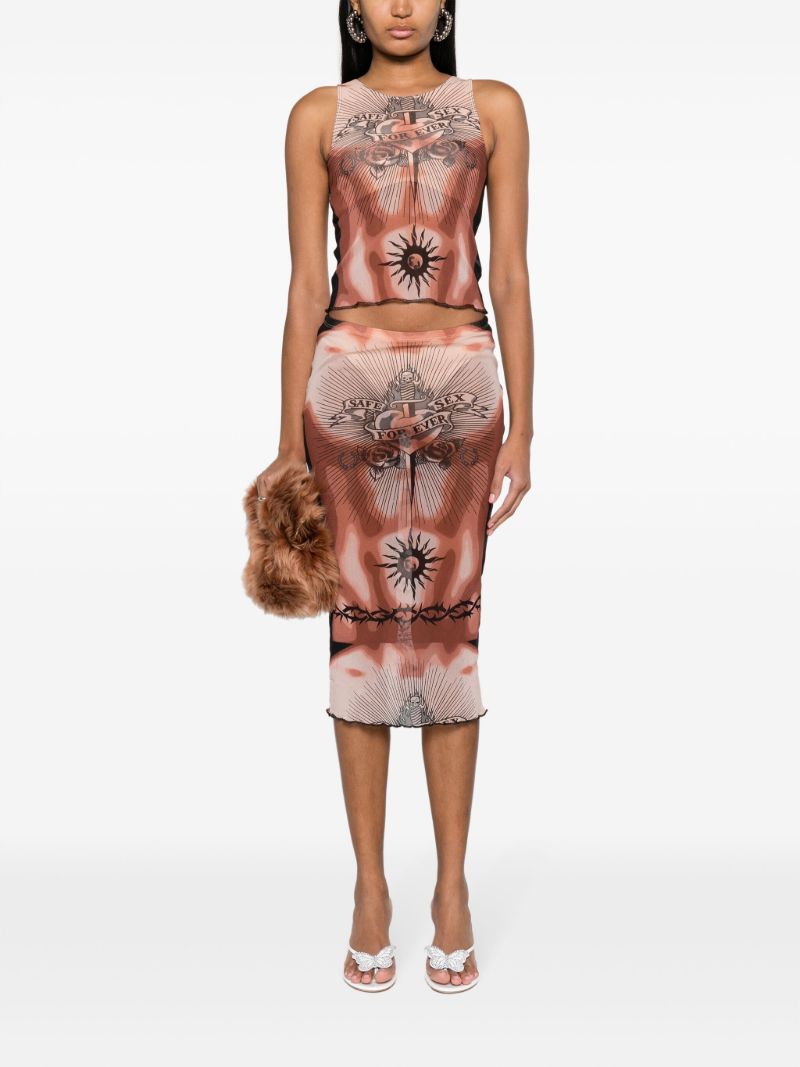 Neutral Graphic-print Tank Top
