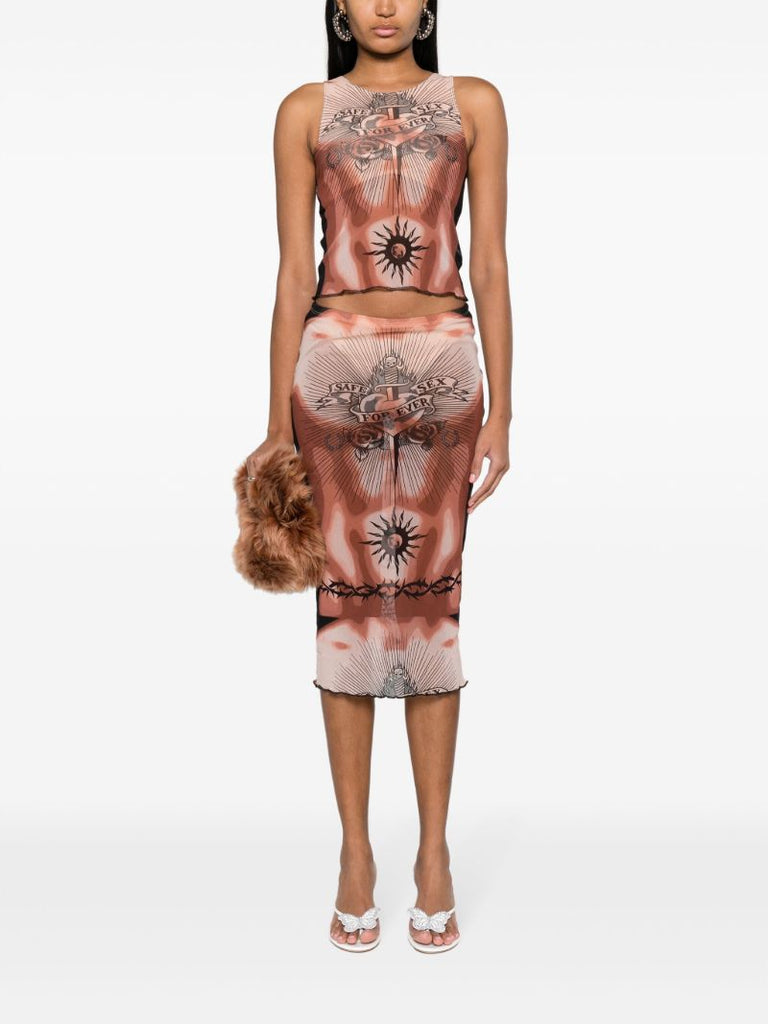 Neutral Graphic-print Tank Top