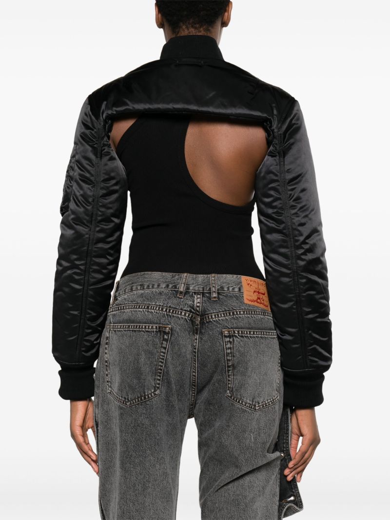 Black Cropped Puffer Jacket