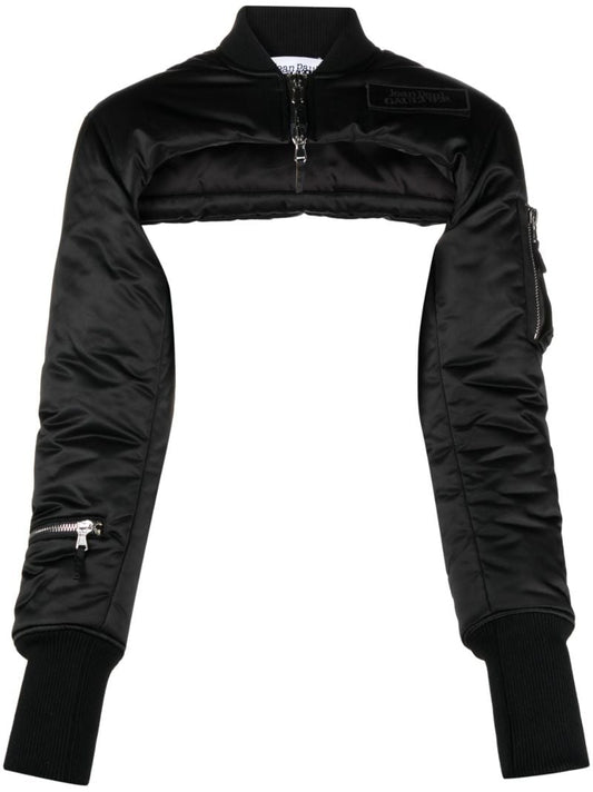 Black Cropped Puffer Jacket